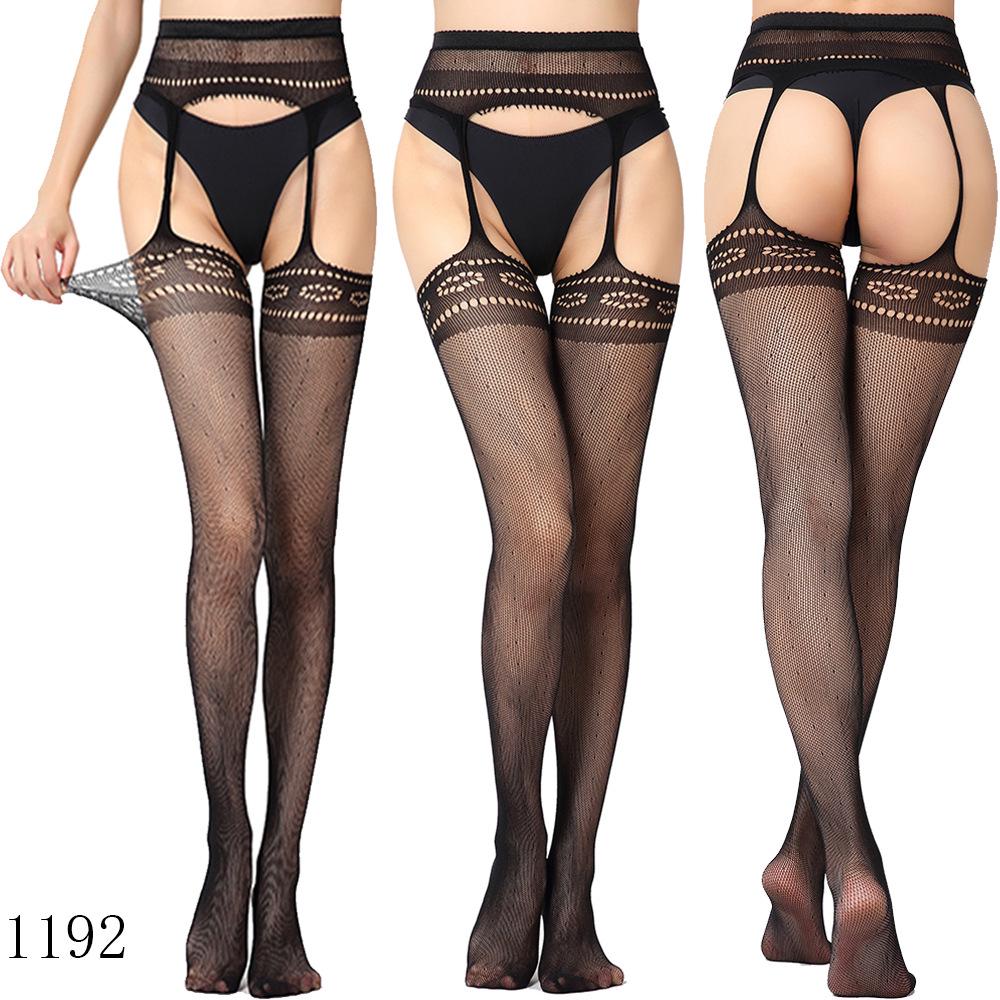 High-End Sexy Lingerie Fishnet Stockings with Non-Slip Garter, Nurse & Stewardess Style