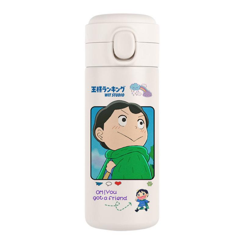 Рейтинг королей Боджи Пара термос-кружка Милая студенческая чашка для воды мультяшная студенческая с откидной крышкой 304 нержавеющая сталь подарок