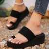 Fashion Black Women Flat Flip-flops Slippers Comfortable Non-slip Sandals Bohemian Style Flip Flop Home Bathroom Fashion Slippers Slides