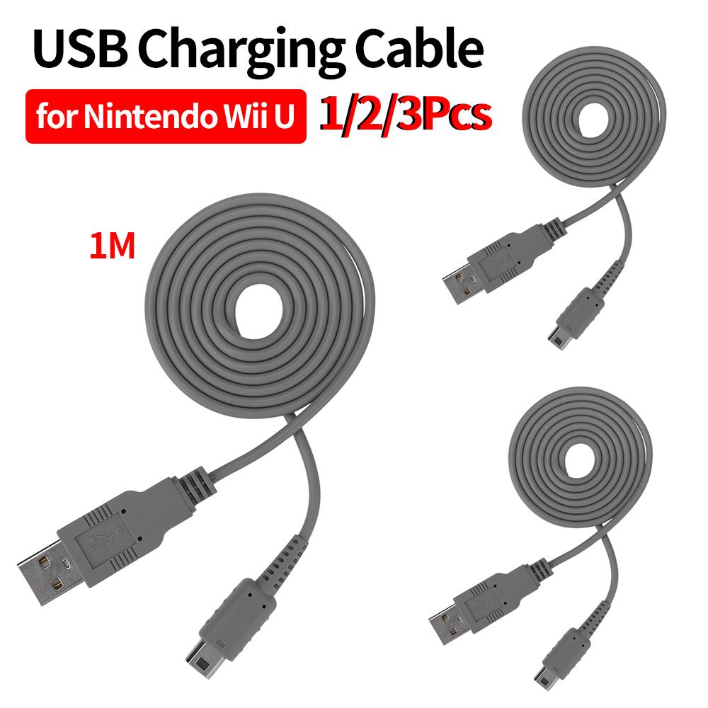 1/2/3Pcs USB Charging Cable for Nintendo WII U Game Controller Data Power Charger Wire Cord Gamepad Console Power Supply Lines