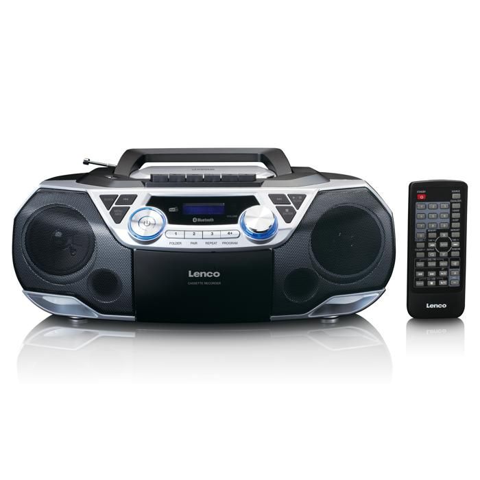 Lenco SCD-720SI - Radio Portable DAB+/FM Avec Bluetooth®, Lecteur CD, Cassettes Et USB - Argent