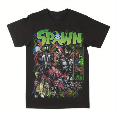 Spawn Удобная мужская футболка с круглым вырезом и короткими рукавами 180 г для лета Мужская одежда Топы для ежедневных тренировок