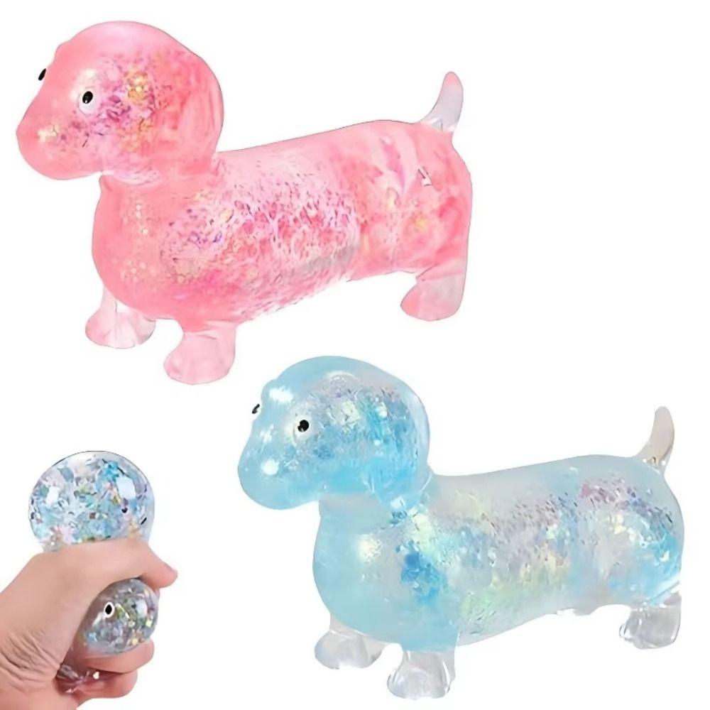 Cute Puppy Slow Rising Toys Sparkling Powder Squishy Toys Sausage Dog Fidget Children Gifts