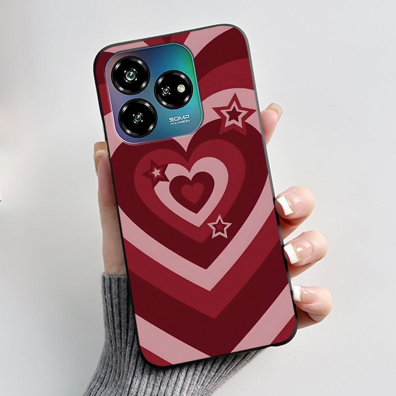 Для ZTE Axon 60 Lite / Blade V60 Vita / Nubia V60 Дизайнерский Чехол Милый Сердечко Кролик Чехол Черный Мягкий Силикон Защитная Крышка