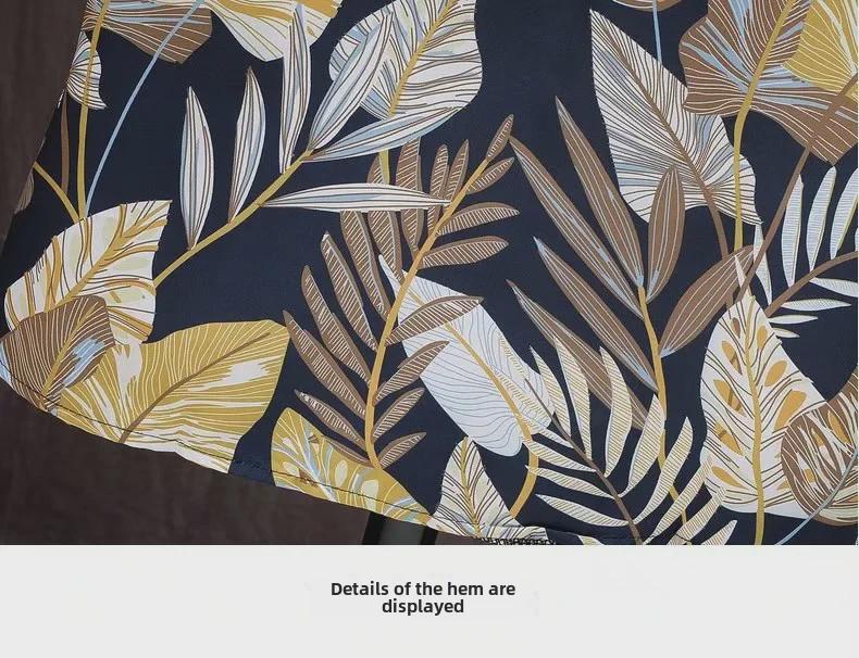 Мужская модная рубашка с коротким рукавом и принтом в гавайском пляжном стиле