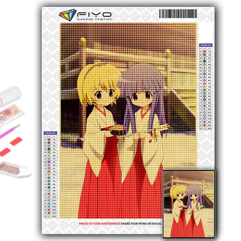5D Алмазная картина Аниме Когда они плачут Хигураши DIY Алмазная вышивка Горный хрусталь Украшение дома