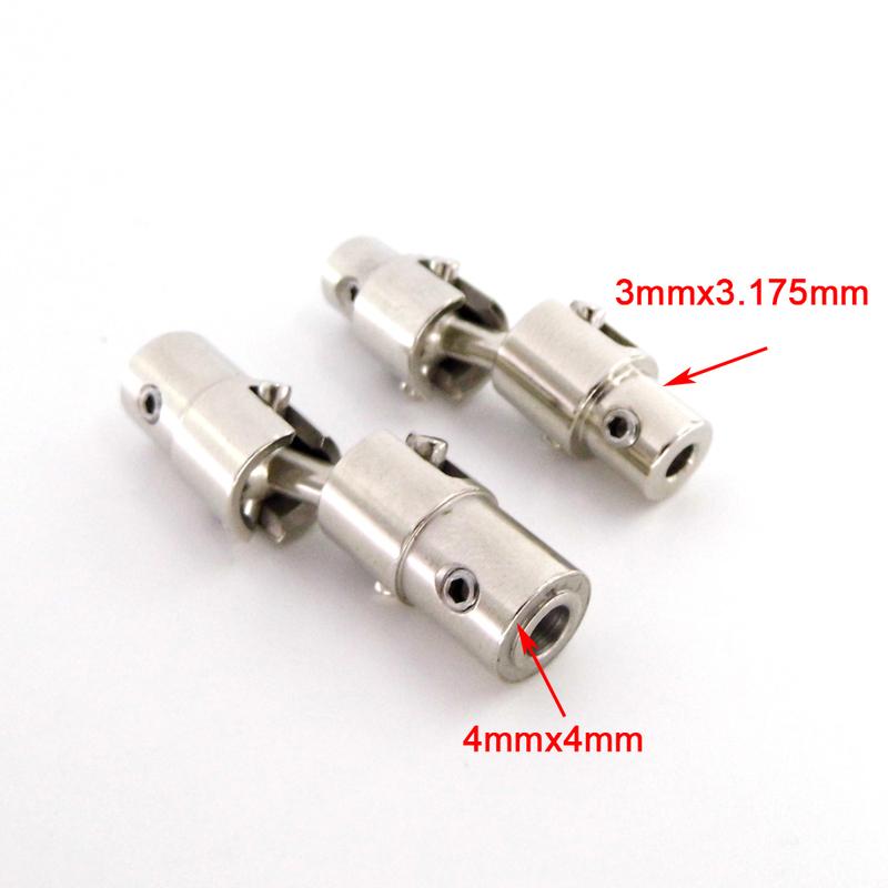 1PC Steel Drive Shaft Connector Universal Joint 4 to 4mm / 3 to 3.175mm Coupling Coupler Cardan for FT011 FT012 RC Boat Jet Boat