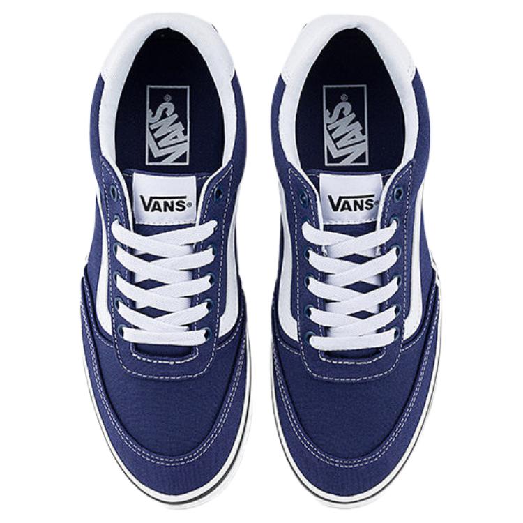 Vans Brooklyn LS Slip Resistant Abrasion Resistant Low top Skateboard Shoes Men's Blue White VN000D7QEMT