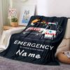 Ambulance Emergency Slogan Goes Here Blanket With Customizable Name Four Seasons Comfortable Shawl Blanket Suitable For Home Travel Camping Office