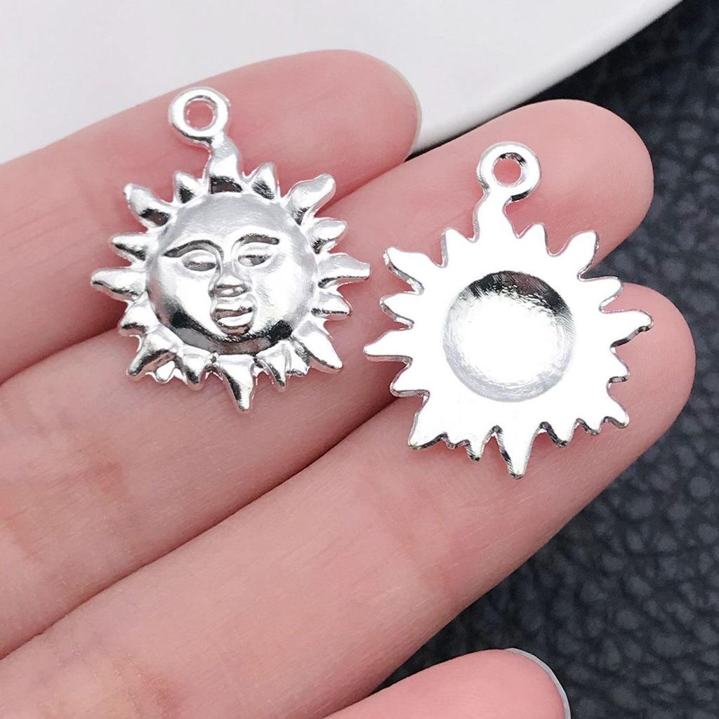 Старинная серебряная подвеска в виде звезды, луны, солнечного шара — аксессуар для самостоятельного изготовления украшений