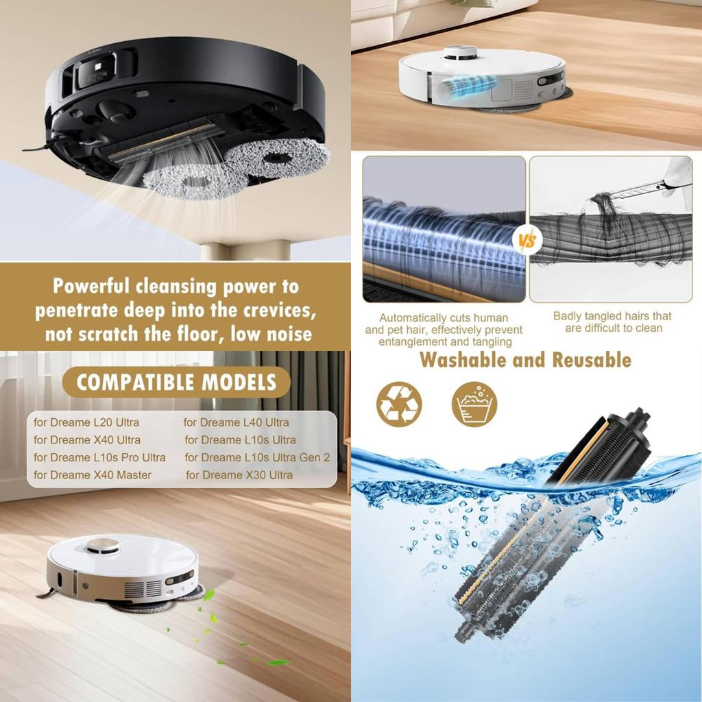 Для Dreame X40 Ultra И L20 Ultra Сменная щетка для удаления волос для уборки дома