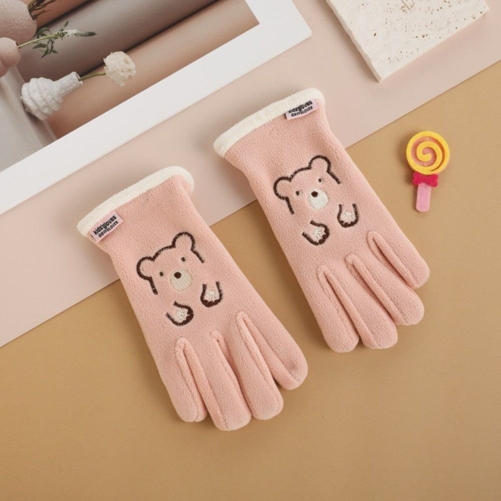 Plush Ski Gloves Polar Fleece Full Finger Gloves New Windproof Coldproof Gloves Autumn and Winter