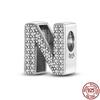 Silver 925 Charms Original Fit  Original Bracele Silver Classic 26 Letters Beads Diy Charm For Women Jewelry