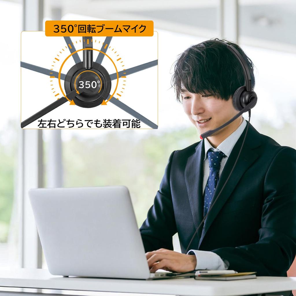 Callez Headset with PC Type C Wired Noise One Online Volume Mute Type C Compatible with Call from For Left and Right Lightweight USB-C Microphone,