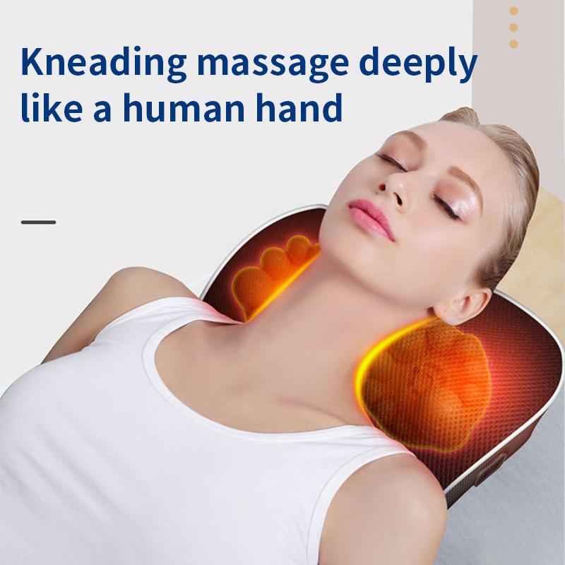 JINKAIRUI Electric Shiatsu Head Neck Cervical Ttraction Body Massager Car Back Pillow with Heating Vibrating Massage Device