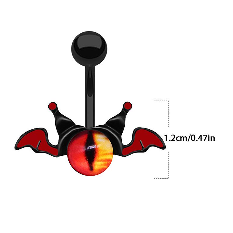 Кольцо для пупка в виде глаза быка-дьявола для девушек, модное украшение для пирсинга пупка в виде летучей мыши, подвеска для пирсинга тела, женские украшения