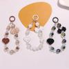 Acrylic Beaded Wrist Strap Lanyard Bowknot Phone Pendant Sweet Keychain Bag Chain  Women