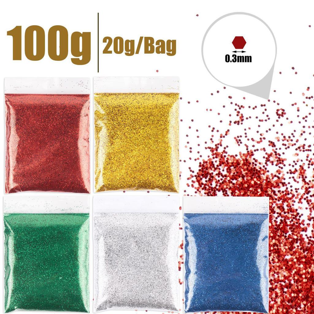 Золотой, серебряный и блестящий пигментный порошок с клеем для поделок своими руками и рождественских украшений.