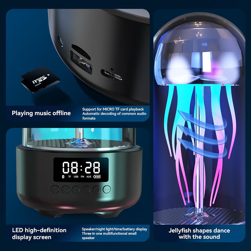 Creative Speaker Mobile Mechanical Jellyfish Bluetooth Speaker Colorful Lamp Octopus Audio Loudspeaker Box Home Desktop Ornaments Gift