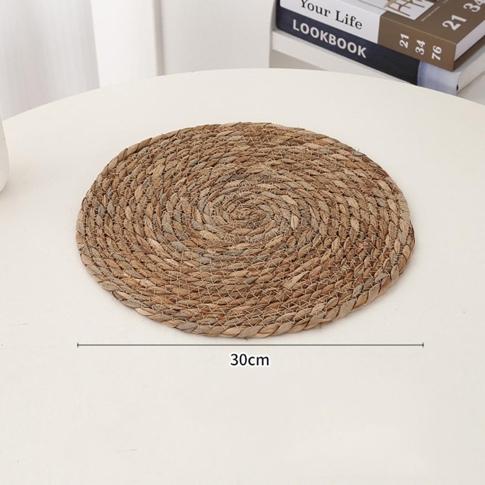 Defined Deco Woven Placemats Set of 1-4 Round Rattan Placemats Natural Hand Hyacinth Placemats for Dining Table,Home,Wedding