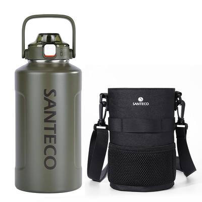SANTECO Vacuum Insulated Water Bottle, Large Capacity, Keeps Drinks Hot or Cold, 1900ml, Stainless
