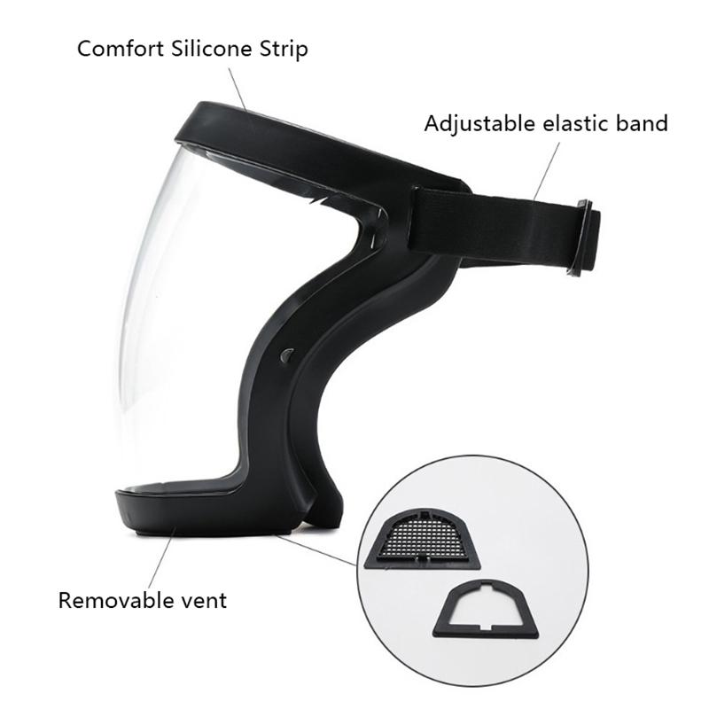 Рабочая защитная маска Прозрачная защитная маска для лица Защитная противотуманная противопылевая домашняя кухонная утварь Полнолицевая маска