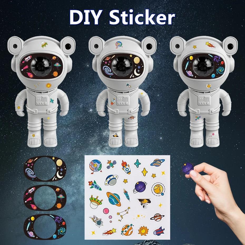 Детский звездный проектор DIY, ночник с дистанционным управлением, регулируемый на 360 градусов дизайн, астронавт, туманность, галактика, освещение, Bluetooth-динамик