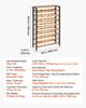 48 Bottle Wine Rack,8-Tier Iron Wine Bottle Holder With Wood Table Top,Freestanding Floor Display Wine Storage Shelves,For Kitchen Pantry, Cellar,