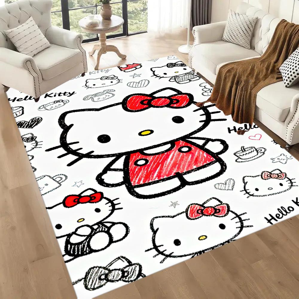 Hello Kitty Party Square rugs are a great choice for living rooms, bedrooms, home décor, and as gifts.