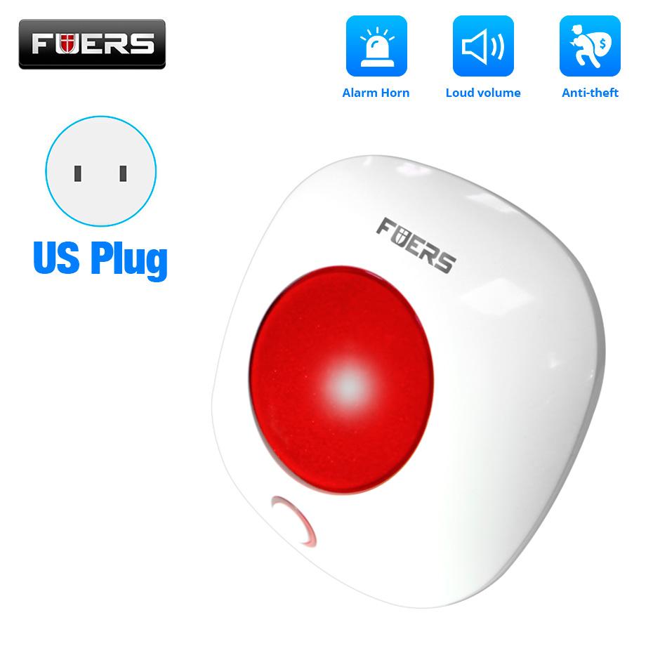Fuers 110dB Loud Wireless Strobe Siren Red Light 433MHz Indoor Alarm Flash Horn Flashing Siren for G60 G30 G34 G70 Alarm System