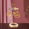 Gold Candlesticks Rotating Tray Christmas Romantic Rotation Spinning Carrousel Tea Light Candle Holder Dinner Wedding Bar Party