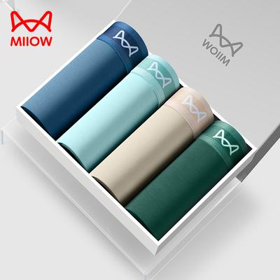 MiiOW 3 шт. хлопковое мужское нижнее белье шорты-боксеры 7A антибактериальное мужское нижнее белье мужские боксеры L-4XL