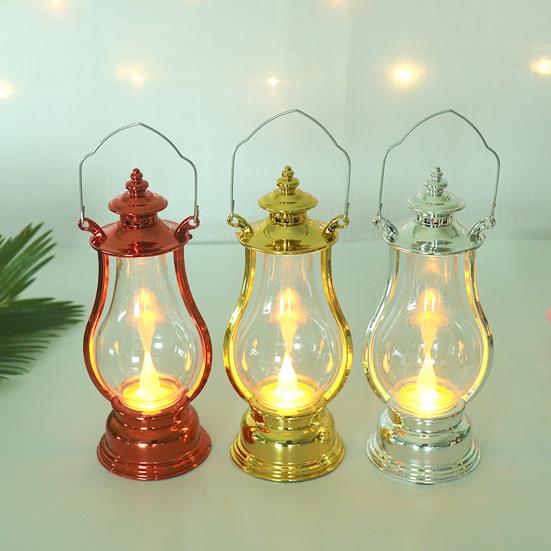 Светодиодная лампа в стиле ретро на батарейках, небьющаяся, неяркая, энергосберегающая, декоративная, рождественская, креативная, масляная лампа из АБС-пластика