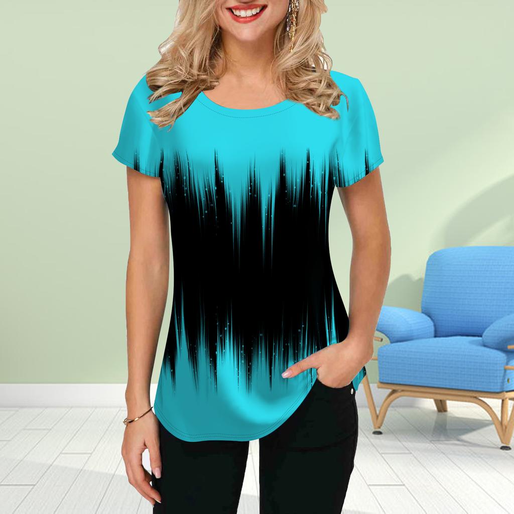 Fashion Women Peak Print T Shirt Funny Casual O-neck Short Sleeves T-shirt Summer Female Tee Shirt