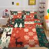 Рождественская печать 3D-печать Полиэстеровая наволочка Пододеяльник Набор из двух или трех предметов