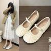 French Flat-bottomed Ballet Single Shoes Female 2025 New Temperament Bow Fairy Style Word Belt Mary Jane Shoes