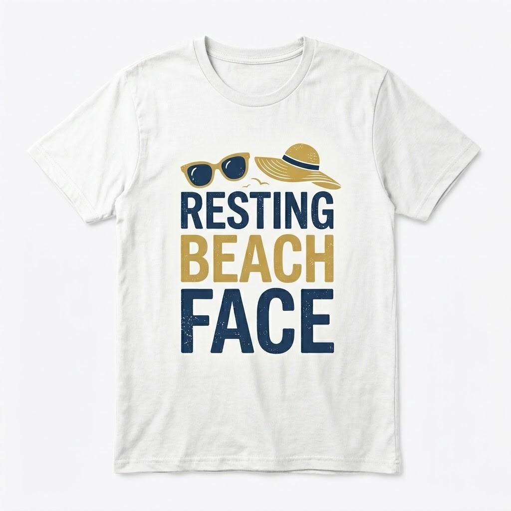 Resting Beach Face Shirt Funny Summer Vacation T-Shirt Beach Lover Gift Tee