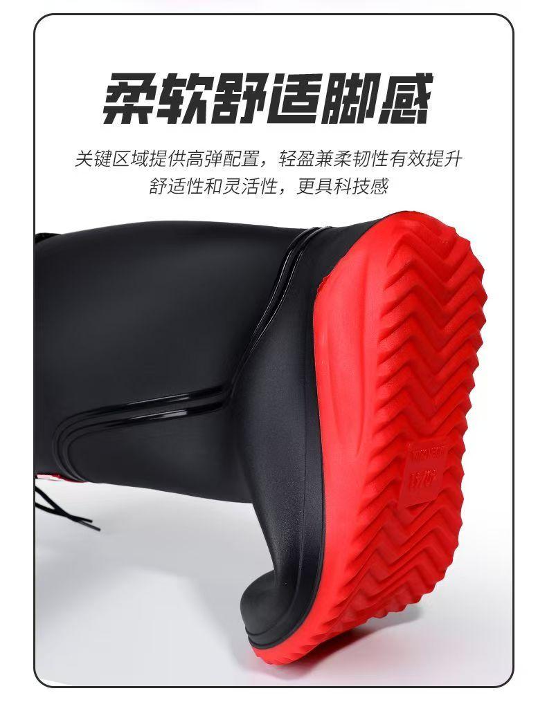 Мужские водонепроницаемые резиновые сапоги с флисовой подкладкой, средней длины, для кухни, нескользящие, всесезонные, легкие, резиновые