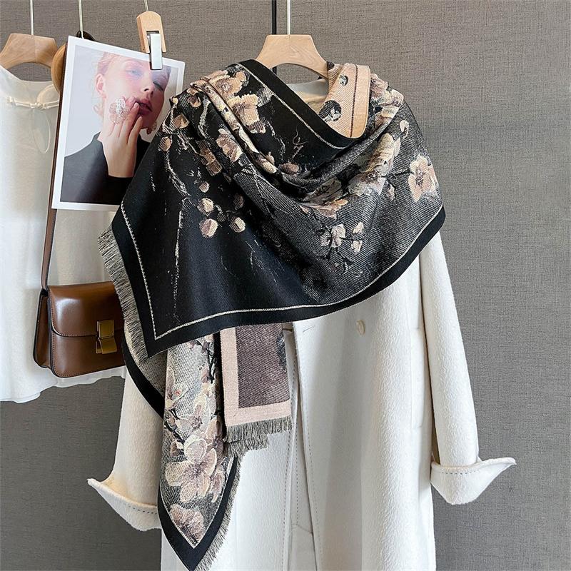 New Cashmere Scarf Women Winter Shawl and Wraps Hijab Thick Blanket Ladies Long Pashmina Echarpe Neckerchief Bufanda