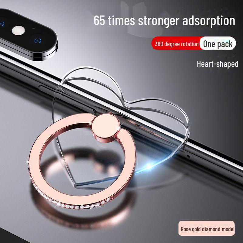 Прозрачная подставка для телефона с бриллиантами, вращающаяся на 360°, с прочным клеем