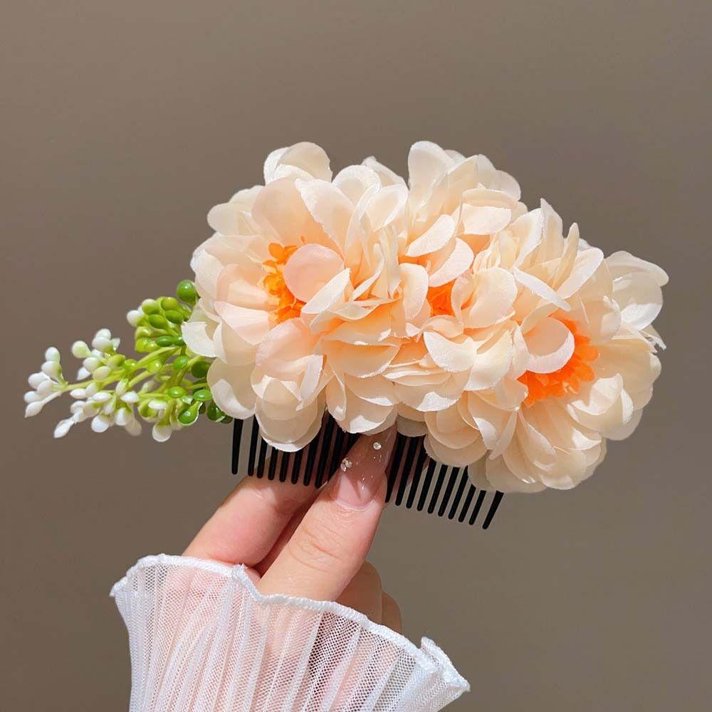 Thai Style Flowers Hairpin Sweet Chignon Hair Clips Hair Accessories Floral Hair Comb  Daily