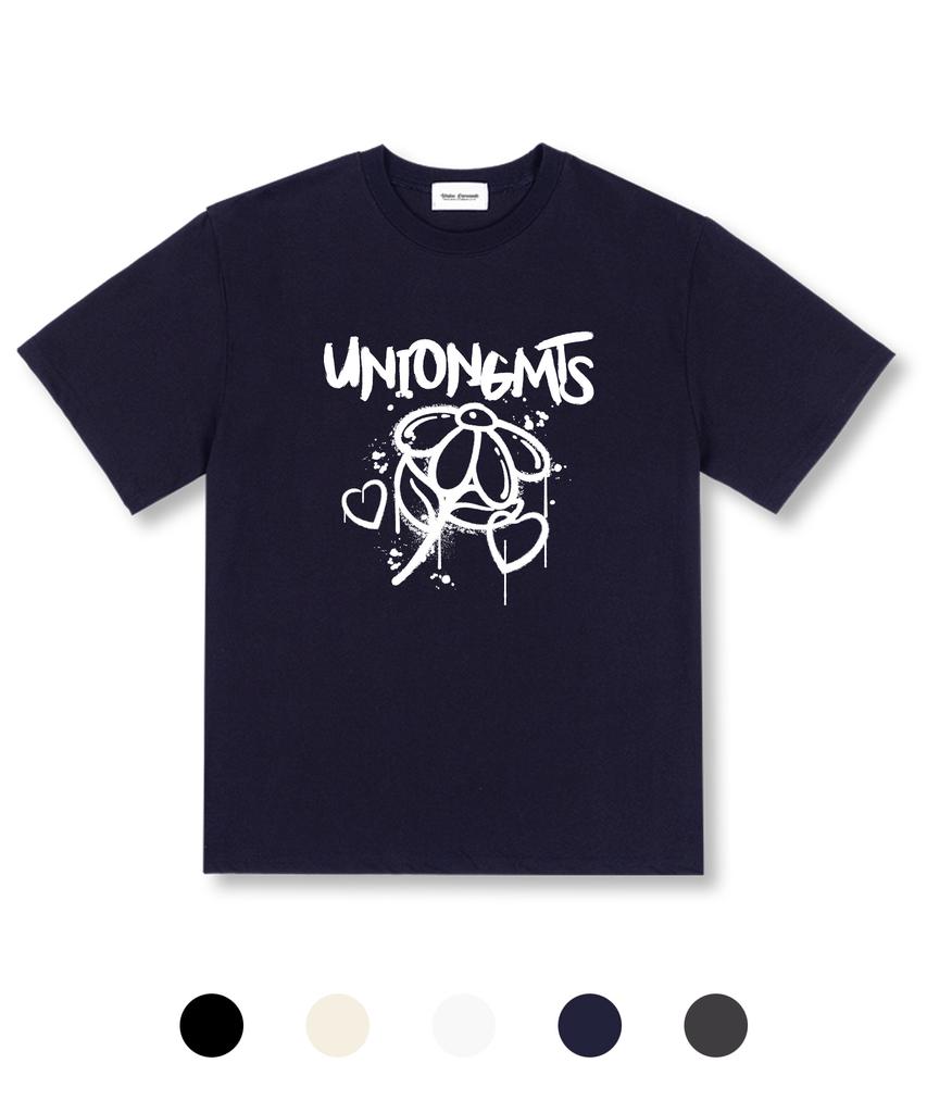 UNION GARMENTS Оверсайз футболка с коротким рукавом 'Тающий цветок' 5 цветов