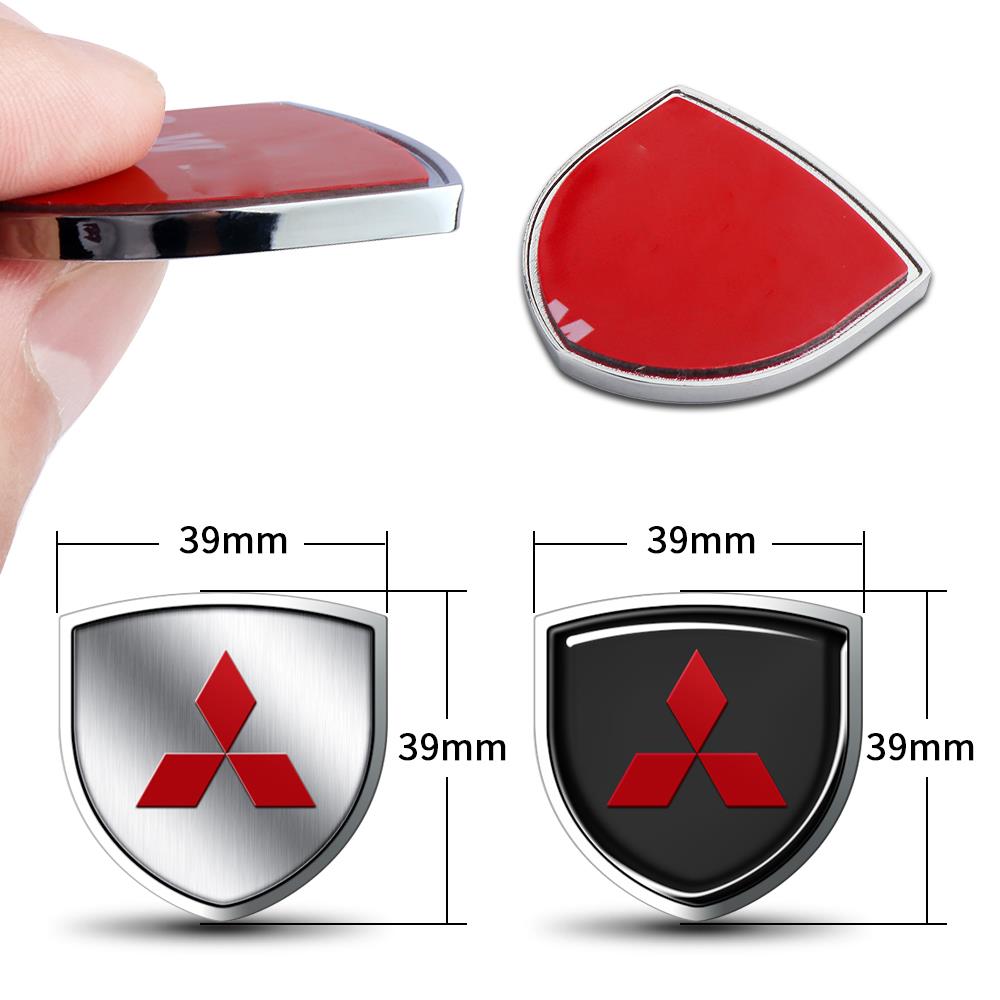 Car 3D Metal Shield Logo Auto Body Trunk Fender Stickers Accessories For Mitsubishi 9 Ralliart EX ASX L200 Colt Outlander Pajero