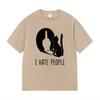 Cat Shadow I Hate People Middle Finger TShirt Humor Funny Kitty Meme Graphic T Shirt Casual Fashion ONeck Short Sleeve T Shirt