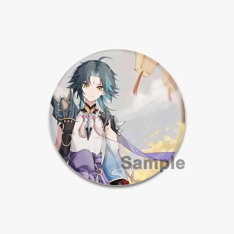 32/44/58mm Genshin Impact Badges Cute Game Anime Lapel Pins 32/44/58mm Round Broochs for Backpack Clothes Accessories Fan Jewelry Gifts