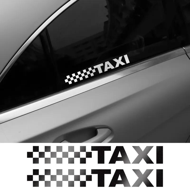 2 шт. Универсальная светоотражающая наклейка TAXI с сеткой, Стайлинг автомобиля, Полоски на боковую дверь, Наклейки на кузов автомобиля, Декор, Аксессуары