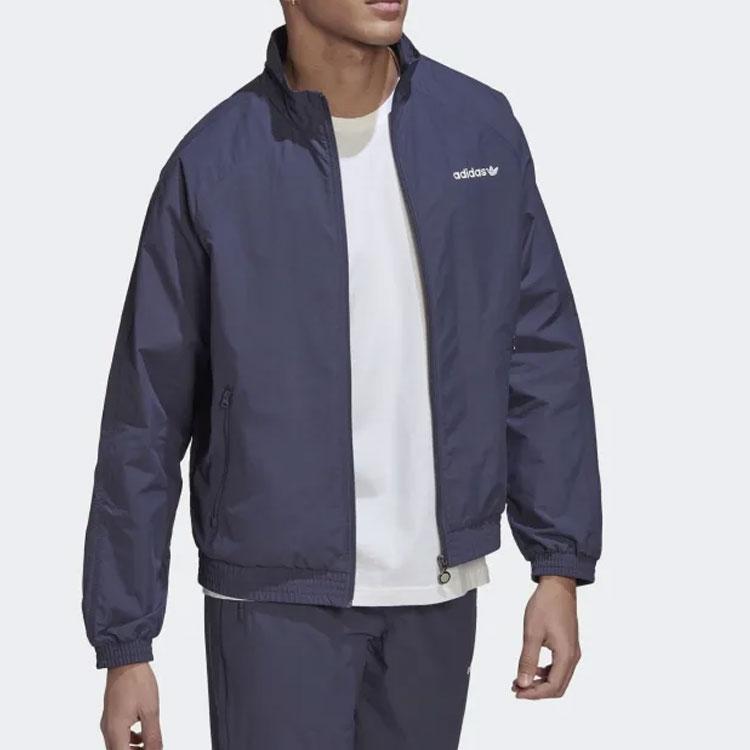 Adidas Оригинальная мужская спортивная куртка на молнии с однотонным буквенным логотипом в виде трилистника, фиолетовая HN0396