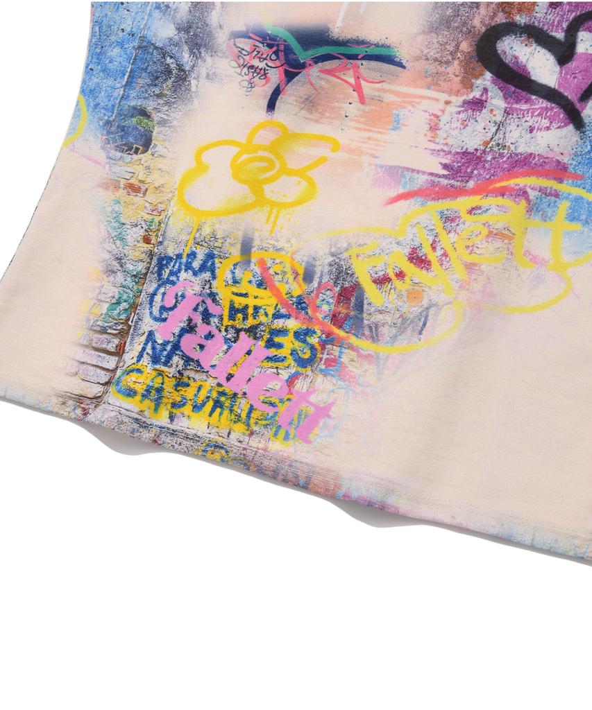 FALLETT Youth Graffiti Tight Top Ivory