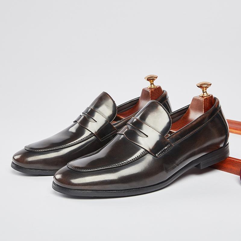 Японские мужские мокасины из натуральной кожи, летние новые, британский стиль, простая деловая официальная одежда, повседневная мужская кожаная обувь без застежек