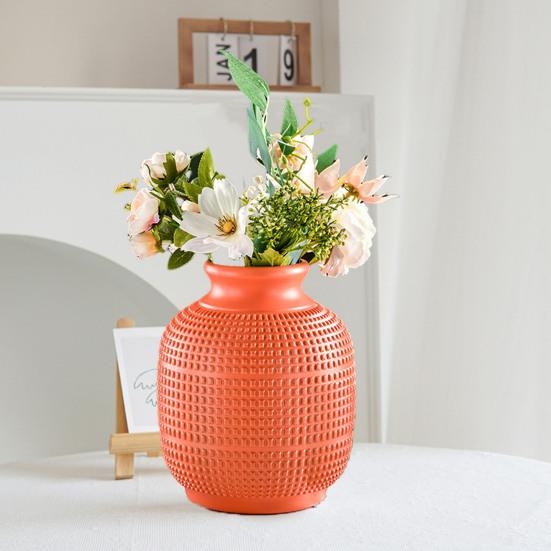 Plastic Flower Vase Indoor Outdoor Modern Real Dried Flower Holder Floral Arrangement Container Living Room Bedroom Table Centerpiece Decoration